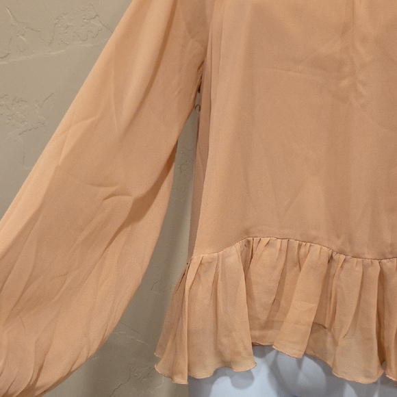 Abercrombie & Fitch Peach Blouse with Ruffle Hem Size Small NWOT ON SALE NOW! - Picture 4 of 5